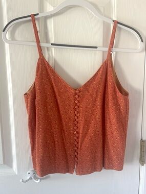Madewell Orange Floral Button-Front Cami